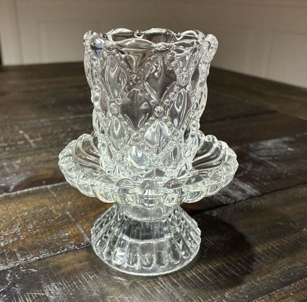 PartyLite Quilted Crystal 2-Piece Peg Votive Candle Holder and Base